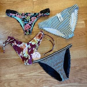 4 Bikini Bottoms Size Medium NWT P2F Floral , NWOT Jessica Simpson, Top Shop